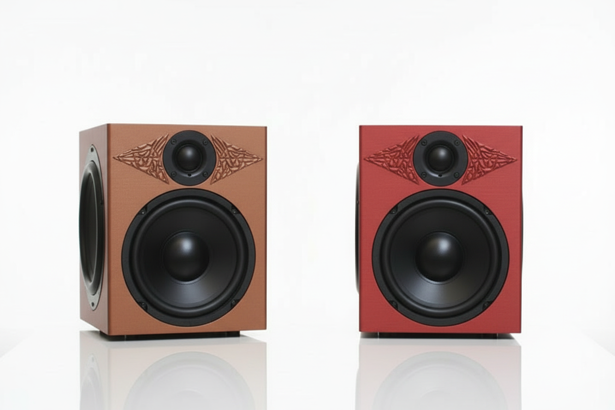 Chesky Audio LC1 Bookshelf Monitor - Color Edition  - Brown and Red - Best Speakers of 2025