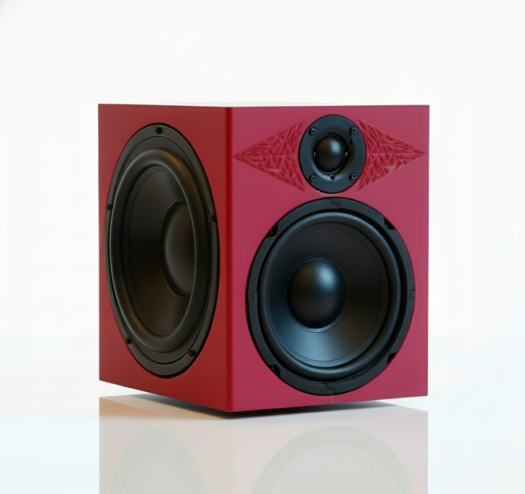 Chesky Audio LC1 Bookshelf Monitor - Color Edition. - Red -  3D Printed Advanced Sound Speakers - Best Speaker of 2025 - The Absolute Sound Editors Choice Award Winner 2026 - Future Audiophile Best Gear Award Winner.